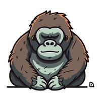 Vector illustration of a gorilla. Isolated on a white background.