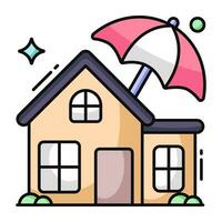 Editable design icon of home insurance vector