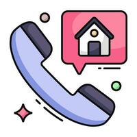 Conceptual flat design icon of property call vector