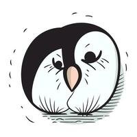 Cute penguin isolated on white background. Hand drawn vector illustration.