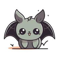 Cute cartoon bat. Vector illustration isolated on a white background.