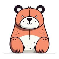 Cute cartoon bear. Vector illustration isolated on a white background.