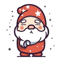 Cute santa claus. Vector illustration in line style.