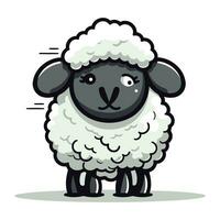 Cute cartoon sheep. Vector illustration isolated on a white background.