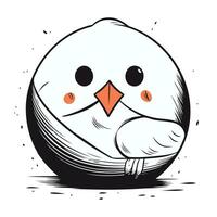 Cute bird on white background. Vector illustration for your design.