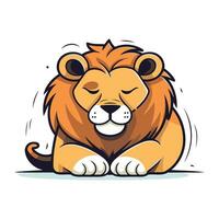 Cartoon lion. Vector illustration of a cute cartoon lion on a white background.