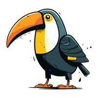 Cartoon toucan bird. Vector illustration isolated on white background.