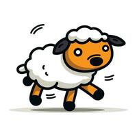 Cartoon sheep vector illustration. Cute funny sheep character isolated on white background.