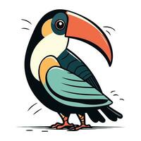 Cartoon toucan. Vector illustration. Isolated on white background.