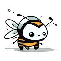 Cute cartoon bee. Vector illustration isolated on a white background.