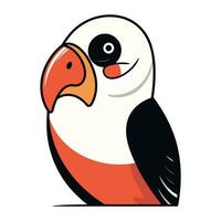 Cartoon toucan isolated on a white background. Vector illustration.