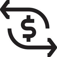 Money exchange payment icon symbol vector image. Illustration of the dollar currency coin graphic design image