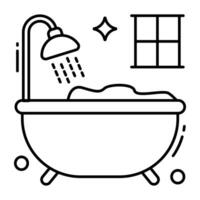 Trendy vector design of bathtub