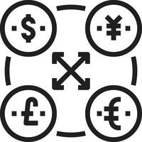 Money exchange payment icon symbol vector image. Illustration of the dollar currency coin graphic design image