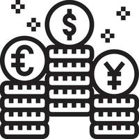 Money exchange payment icon symbol vector image. Illustration of the dollar currency coin graphic design image