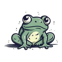 Frog isolated on white background. Vector illustration in cartoon style.