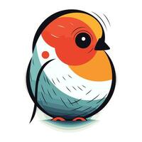 Cartoon cute bird. Vector illustration isolated on a white background.