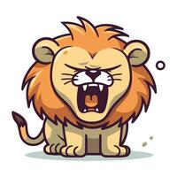 Angry Lion Mascot Vector Illustration. Isolated On White Background