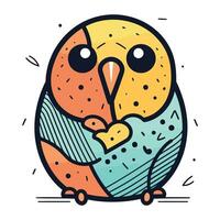 Cute cartoon owl. Vector illustration in doodle style.