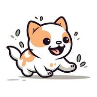 Cute cartoon dog. Vector illustration isolated on a white background.