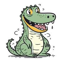 Cartoon crocodile. Vector illustration of a funny crocodile.