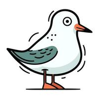 Seagull isolated on white background. Vector illustration in cartoon style.