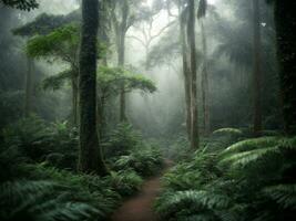 Tropical rain forest background AI Generated photo