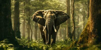 un imagen grande elefante en fauna silvestre, ai generativo foto