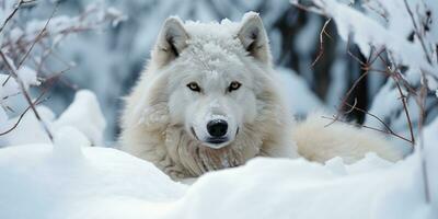 nieve lobo caminando nevada, ai generativo foto