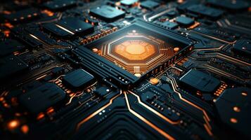 abstract tech background filled with a mesmerizing array of circuitry patterns, AI Generative photo