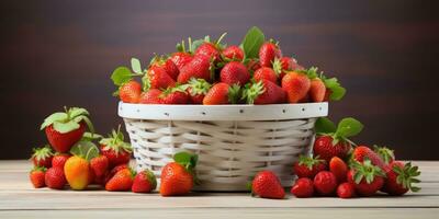 a collection very fresh strawberry fruit, Generative AI photo
