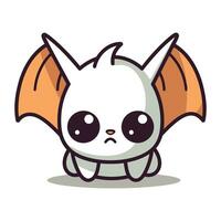 Cute little bat character cartoon vector illustration. Cute little bat mascot.