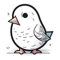 Pigeon Cartoon Vector Illustration. Cute Bird Character.