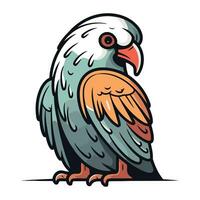 Eagle head vector illustration isolated on white background. Cartoon style.