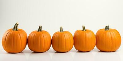 Isolated pumpkins on white background, AI Generative photo