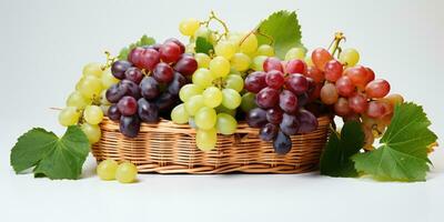 a collection very fresh grapes fruit, Generative AI photo