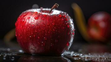 A deliciously ripe red apple, AI Generative photo