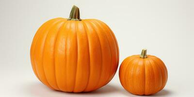 Isolated pumpkins on white background, AI Generative photo