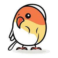 Cute bird cartoon icon. Vector illustration of a cute bird.