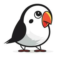 Cute cartoon parrot on a white background. Vector illustration.