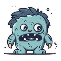 Cartoon monster. Vector illustration of cute monster. Funny monster.