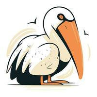 Pelican vector illustration. Cartoon pelican vector illustration. Cartoon pelican.