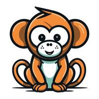 Monkey cartoon vector illustration. Isolated on a white background.