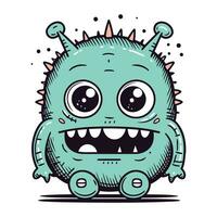 Funny cartoon monster. Vector illustration of a monster. Cartoon monster.