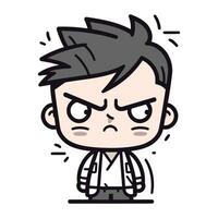Angry Cartoon Man Vector Illustration. Businessman Cartoon Character.