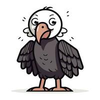 Vector illustration of a vulture. Cute cartoon vulture.