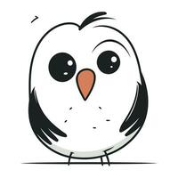 cute cartoon owl on white background. vector illustration. eps