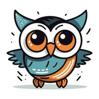 Cartoon owl. Vector illustration. Isolated on white background.