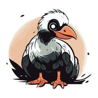 Vector illustration of a vulture on a white background. Vector illustration.