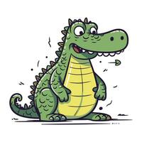 Cute crocodile. Vector illustration of a cartoon crocodile.